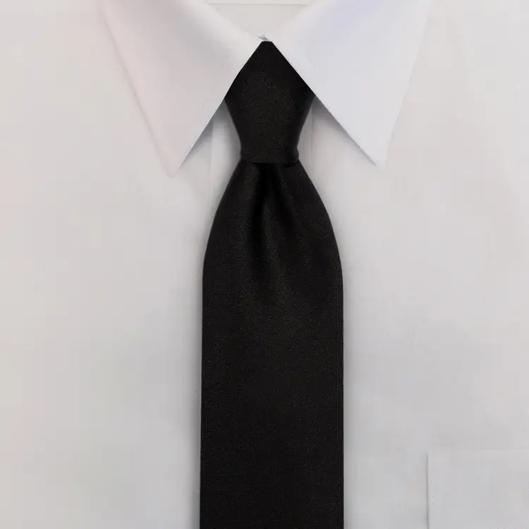  BLACK CLIP ON UNIFORM TIE 100% POLYESTER