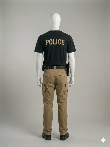 T-SHIRT "POLICE/SHERIFF" BACK GOLD