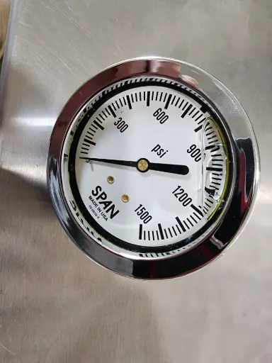 [LFP224-1500-PSI-G-SFB] 2.5" GAUGE 1500PSI, REAR CONNECTION, LIQUID FILLED
