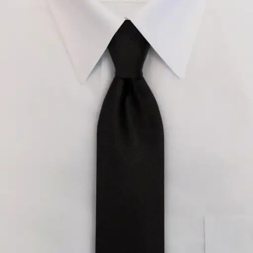 [90010-BLK]  BLACK CLIP ON UNIFORM TIE 100% POLYESTER